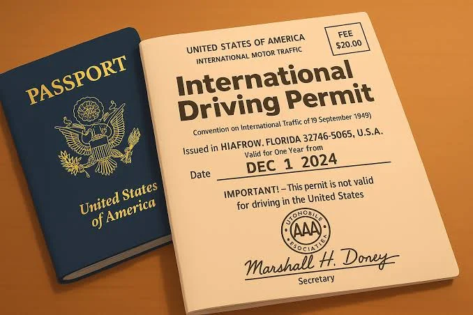 International Driving Permit and passport for driving and car rental in Morocco