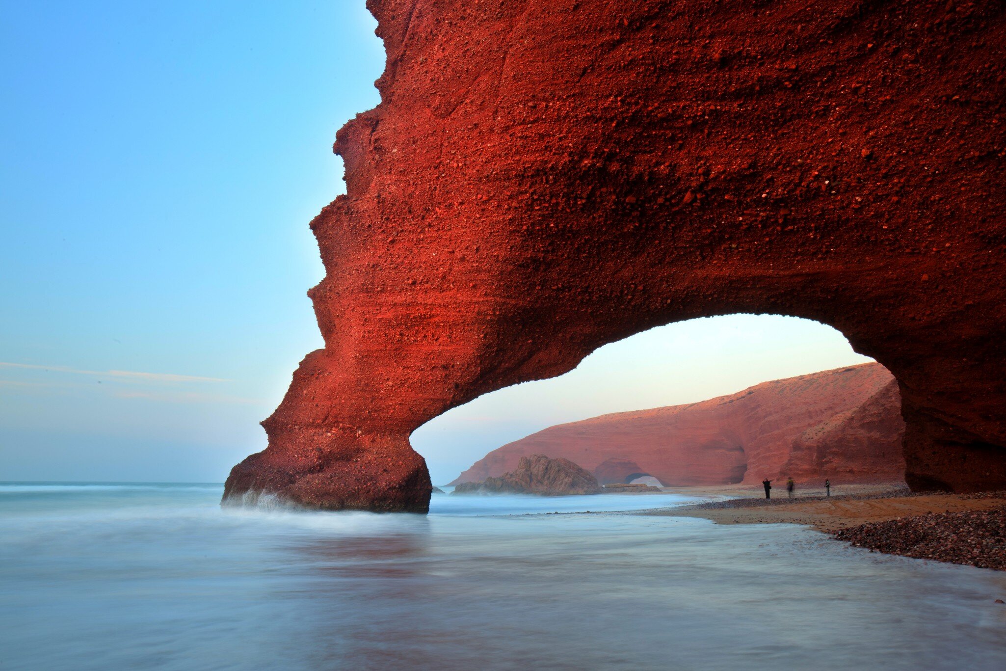 Scenic coastal road connecting Aglou, Mirleft and Legzira in southern Morocco